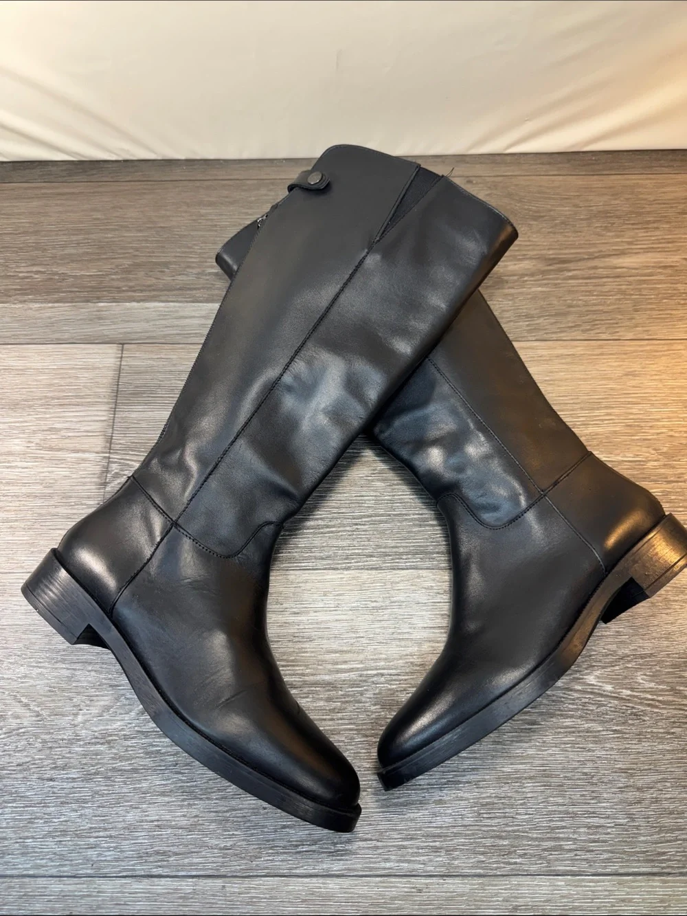 Emanuele Crasto Over-the-Knee Black Leather Boots Italy leather woman’s SZ 39